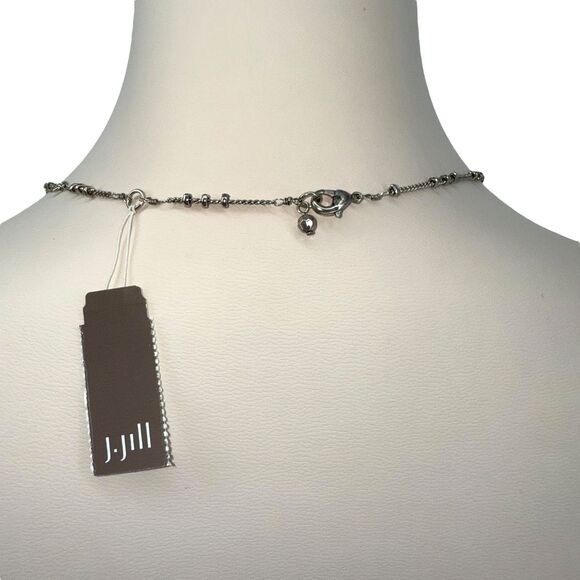 J. Jill Dragonfly Necklace Pendant Long Silver Tone Rhinestone Beads Adjustable - Picture 7 of 11